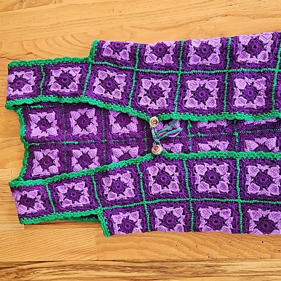 BOHO HIPPIE LONG KNITTED VEST - Picture 2 of 8